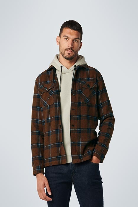 OVERSHIRT BUTTON CLOSURE CHECK WITH WOOL CAMEL 2