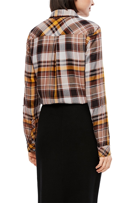 blouse brown check 3