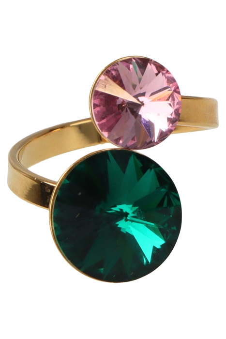 EMBRACE RING GREEN, PINK 1