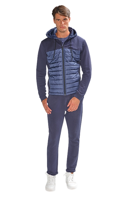 ZIP THRU HOODY NYLON COMBI BLACK IRIS (NAVY) 2