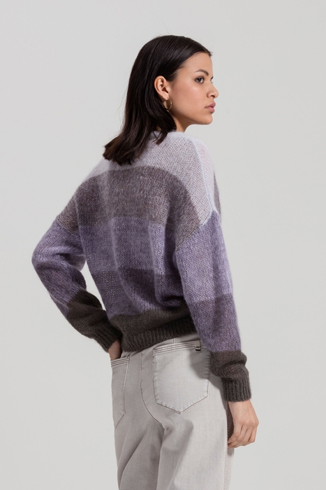 MOHAIR JUMPER COLOUR GRADATION MAUVE / WHITE 3