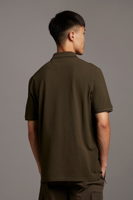 TIPPED POLO SHIRT OLIVE 2