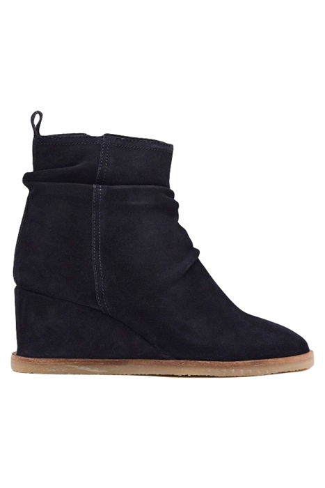 RUCHED WEDGE ANKLE BOOT DARK NAVY 1