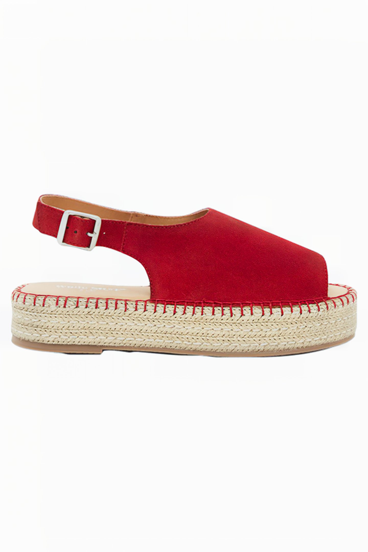 ROXANNE SUEDE FLATFORM DEEP RED 1