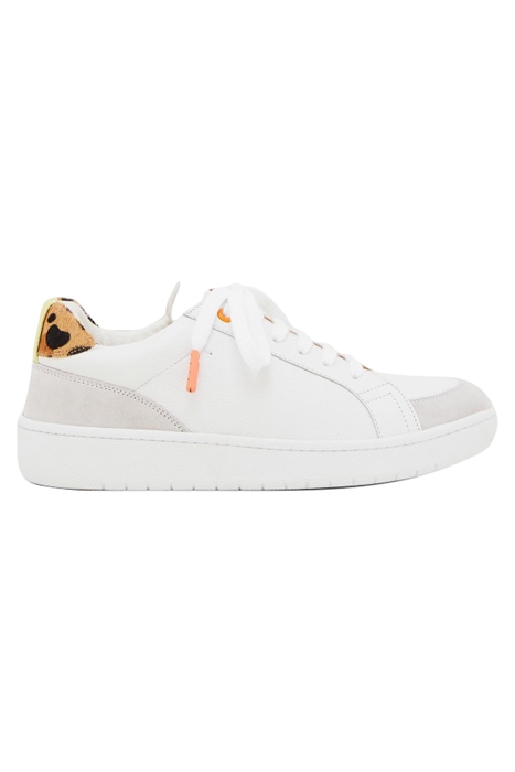 LEATHER LACE UP TRAINER WHITE 1