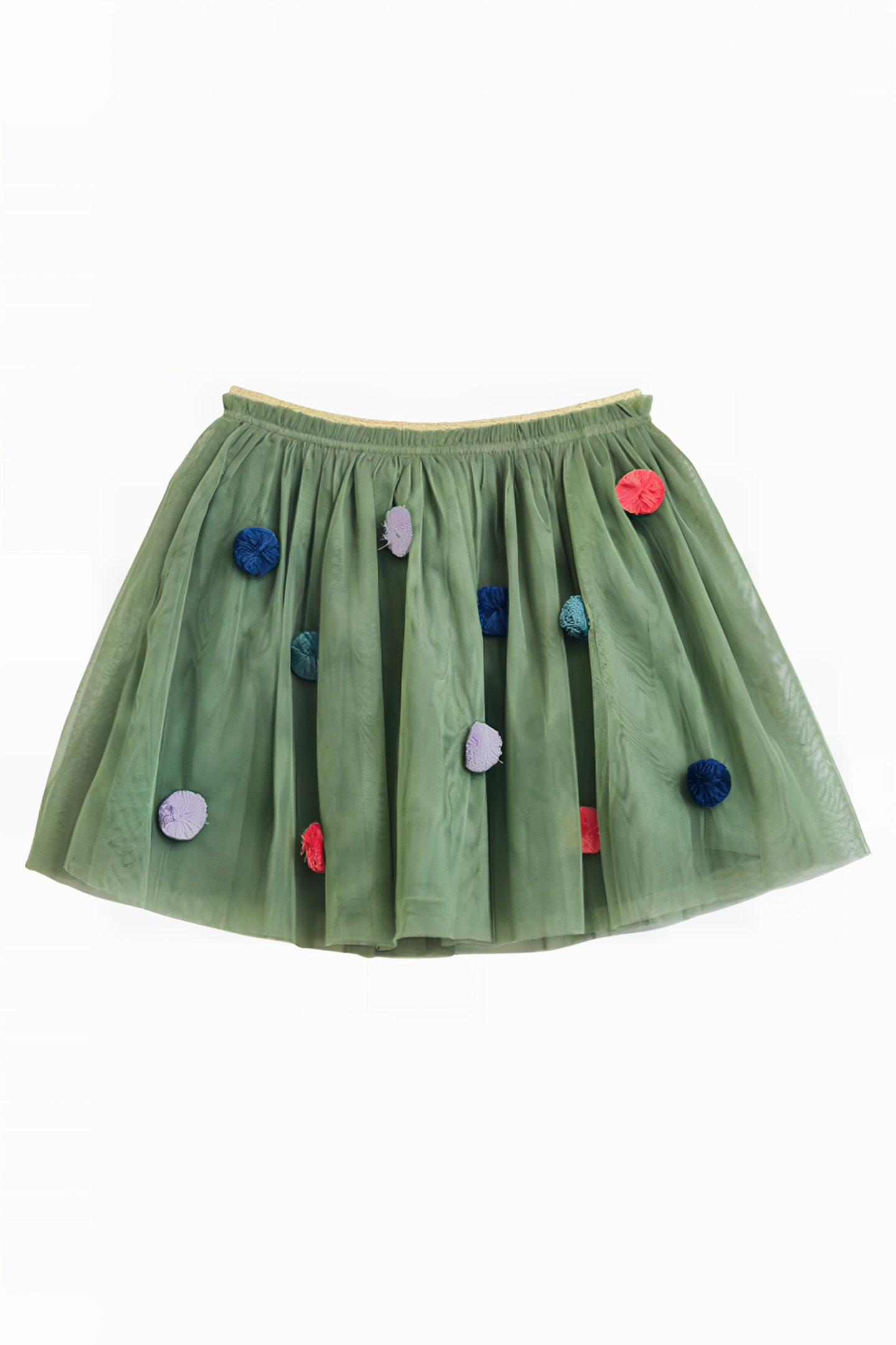 SPOT TUELLE SKIRT GREEN PRINT 1