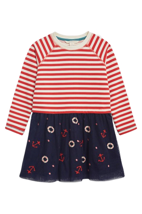 TIDALINE STRIPE DRESS RED MLT 1