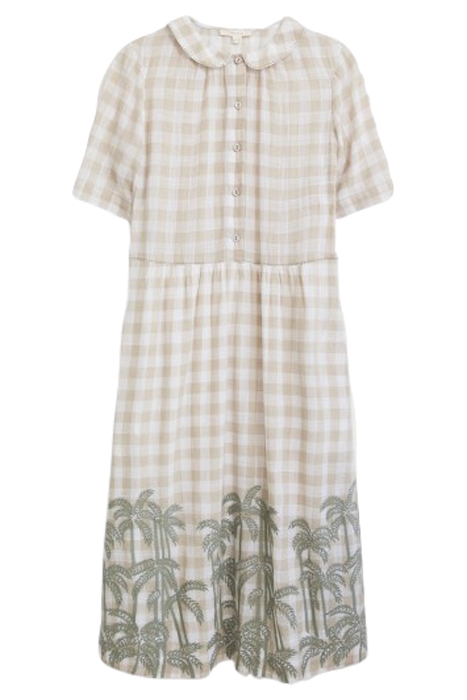 LANA CHECK EMBROIDERED DRE IVORY 1