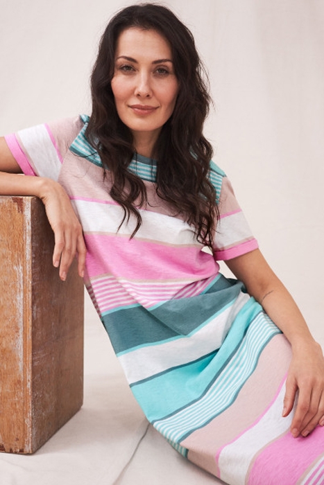 NEO T-SHIRT DRESS BLUE MLT 2