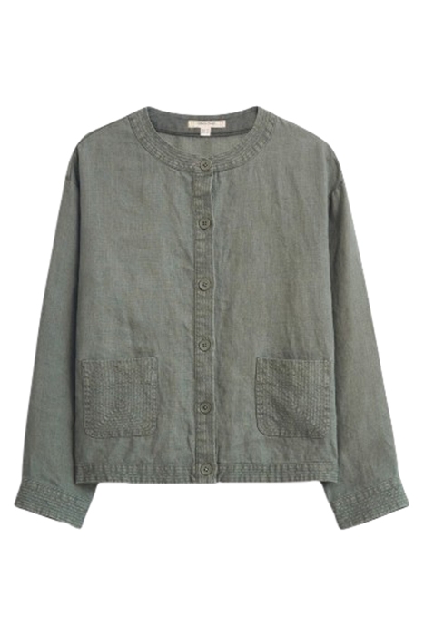 GRACE LINEN JACKET MID GREEN 1