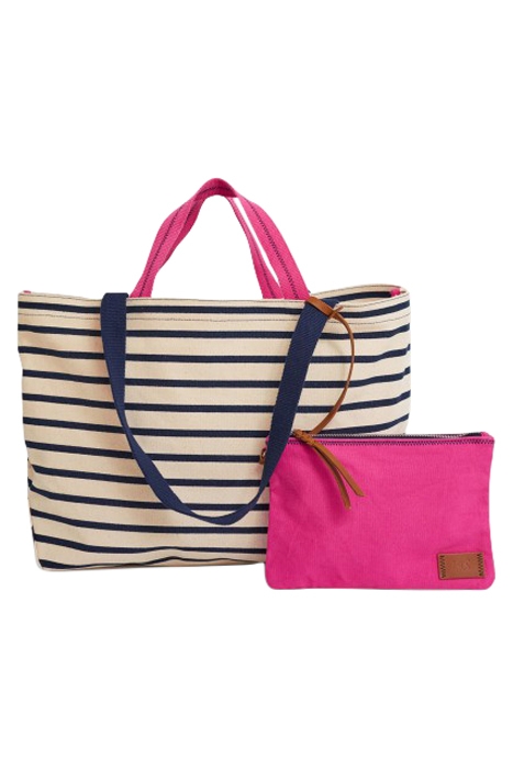 ANNA DOUBLE STRAP TOTE NATURAL MULTI 1