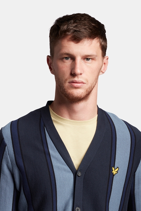 VERTICAL STRIPE CARDIGAN SLATE BLUE/ NAVY 4