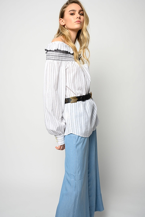 AFFRANTO BLUSA TELA OPERATA RI WHITE/BLACK 4