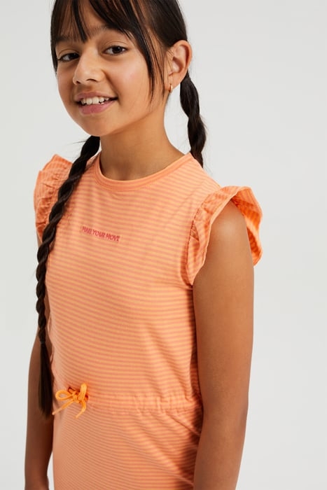 MEISJES GESTREEPTE JURK ORANGE 4