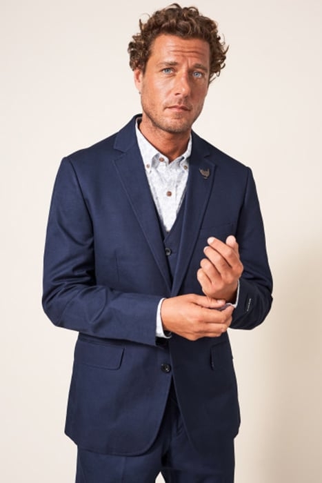 FOSS COTTON LINEN WAISTCOAT DARK NAVY 2