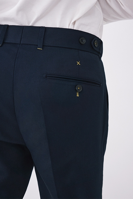 YORK TEXTURE COTTON TROUSER DARK NAVY 4