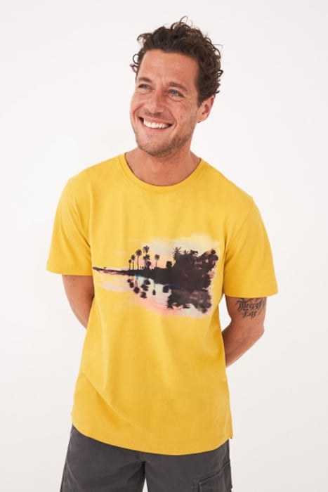 DIP DYE GRAPHIC T-SHIRT MID YELLOW 2