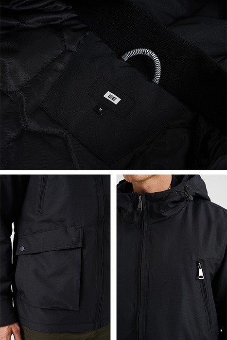 HEREN KORTE PARKA MET CAPUCHON BLACK 5