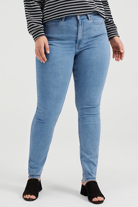 DAMES HIGH RISE SKINNY JEANS MET STRETCH - CURVE BLUE 2
