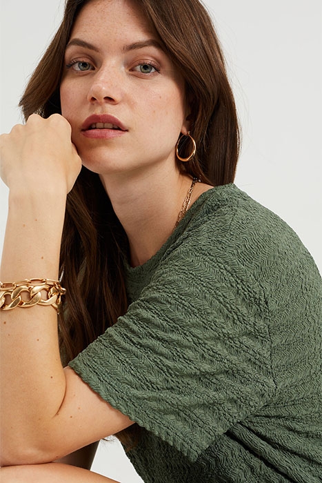 LADIES TEXTURED WRAP DRESS SEA GREEN 5