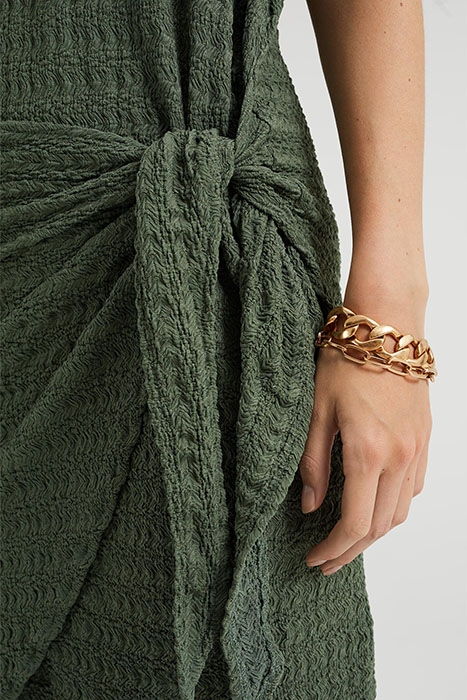 LADIES TEXTURED WRAP DRESS SEA GREEN 6