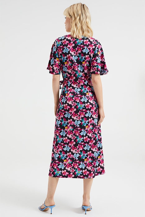 LADIES WRAP DRESS WITH MULTI-COLOURED PATTERN AND STRUCTURE 3