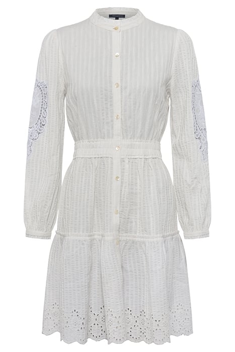ARPINA LACE MIX BUTTON FRONT DRESS SUMMER WHITE 1