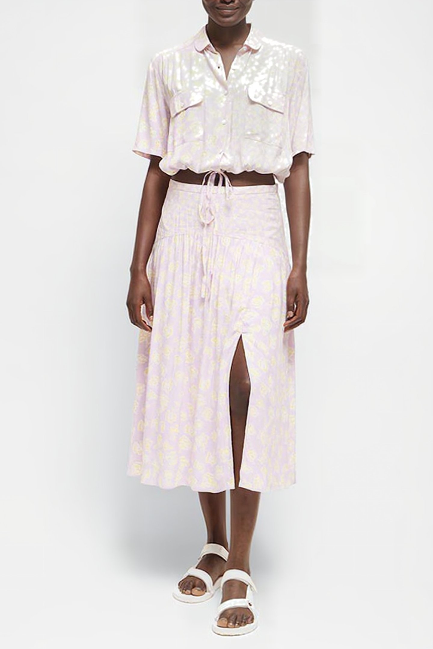 DORIA COLETTE DRAPE PLEAT SKRT ORCHID BOUQUET MIX 1