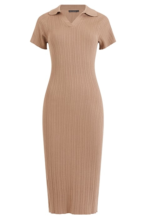COLLAR RIB DRESS MID CAMEL 1