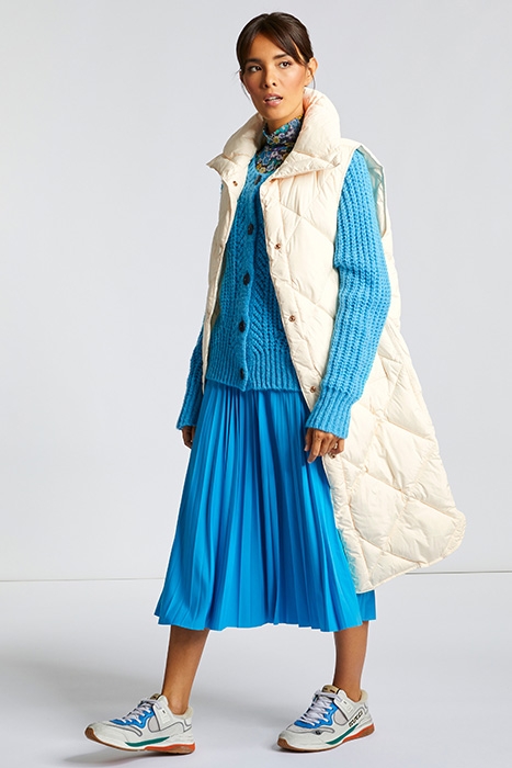 QUILTED NYLON VEST BUTTERMILK 2