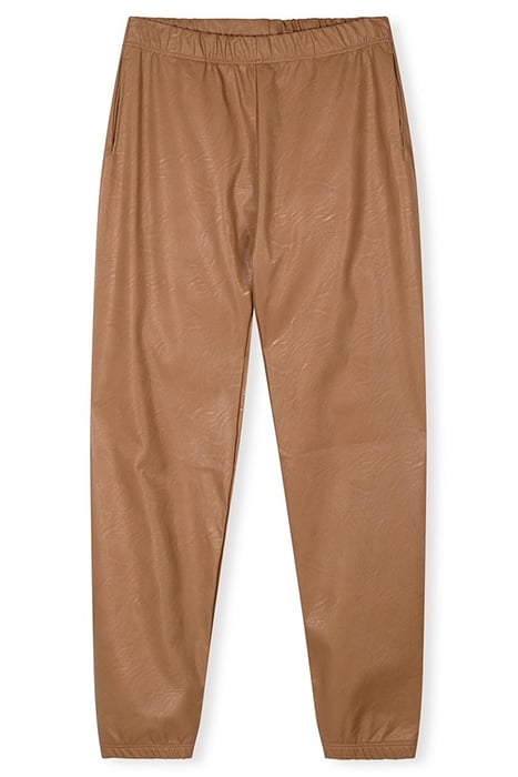 VEGAN LEATHER JOGGER DARK LATTE 3
