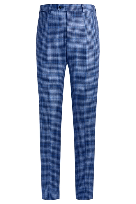 MID BLUE CHECKED THREE-PIECE LAZIO SUIT 3