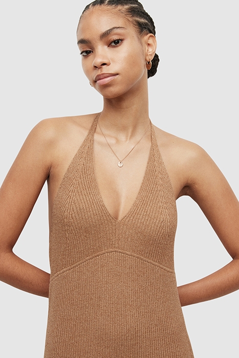 LEXI HALTER DRESS PRALINE METALLIC 4