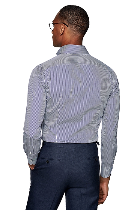 Navy Striped Extra Slim Fit Shirt 3