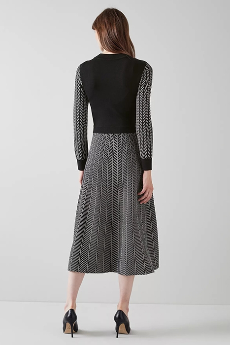 CATHRIN MIDI DRESS BLACK/CREAM 2