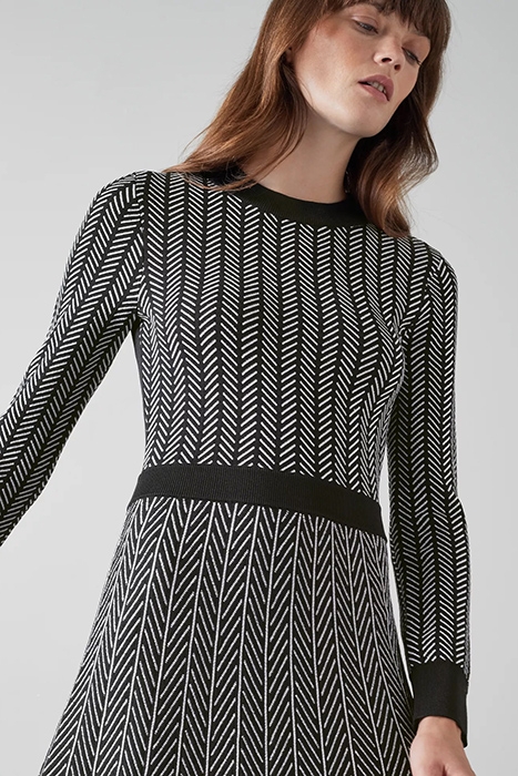 CATHRIN MIDI DRESS BLACK/CREAM 3