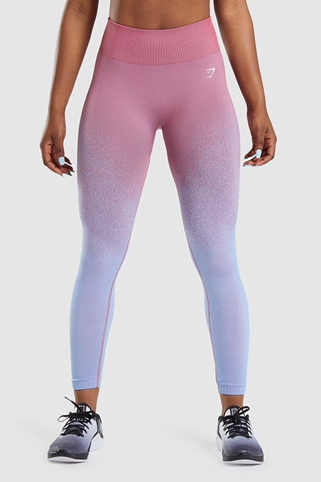 GYMSHARK ADAPT OMBRE SEAMLESS LEGGINGS ROSE PINK/LIGHT BLUE 1