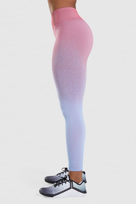 GYMSHARK ADAPT OMBRE SEAMLESS LEGGINGS ROSE PINK/LIGHT BLUE 3