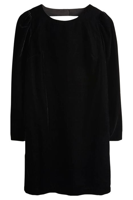 BACK DETAIL VELVET MINI DRESS BLK 6