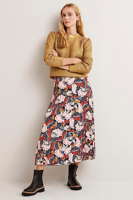 PLEATED CREPE MIDI SKIRT MPT 3