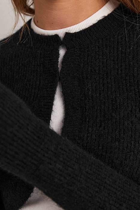 RIB KNIT BOLERO BLK 5