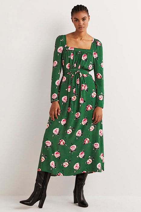 SQUARE NECK MAXI DRESS GRN 1