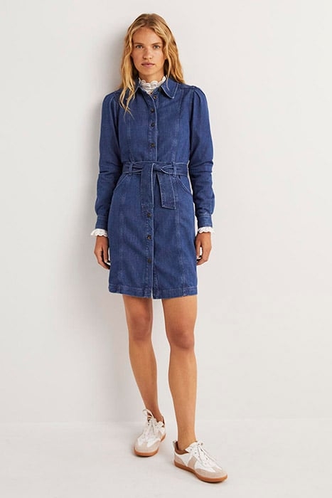 PUFF SLEEVE DENIM MINI DRESS MDN 3