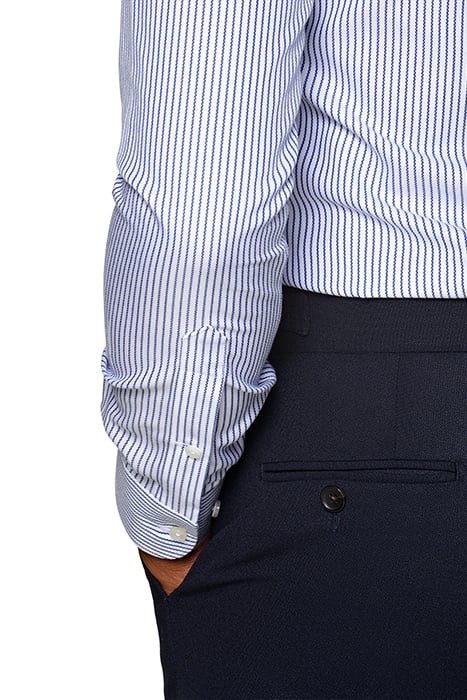 NAVY STRIPED OXFORD SLIM FIT SHIRT 7