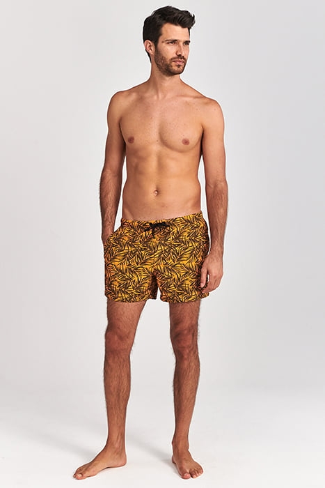 MEN SWIM SHORT BAMBOO 4-WAY STRETCH MARIGOLD ORANGE 4