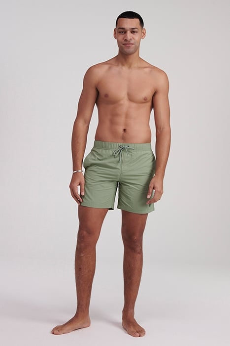 MEN SWIMSHORT NICK NYLON SOLID HEDGE GREEN 4