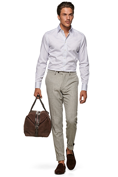 White Striped Slim Fit Shirt 3