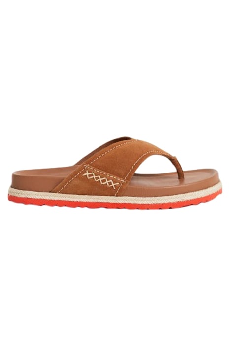 TOE THONG FOOTBED MID TAN 1