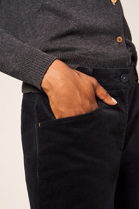 SIENNA STRETCH VELVET TROUSERS DK GREY 3