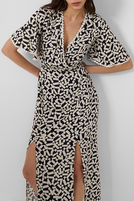 HELENA RICK RACK TRIM NAVY/CREAM DRESS UTILITY BLUE/ CLASSIC 4